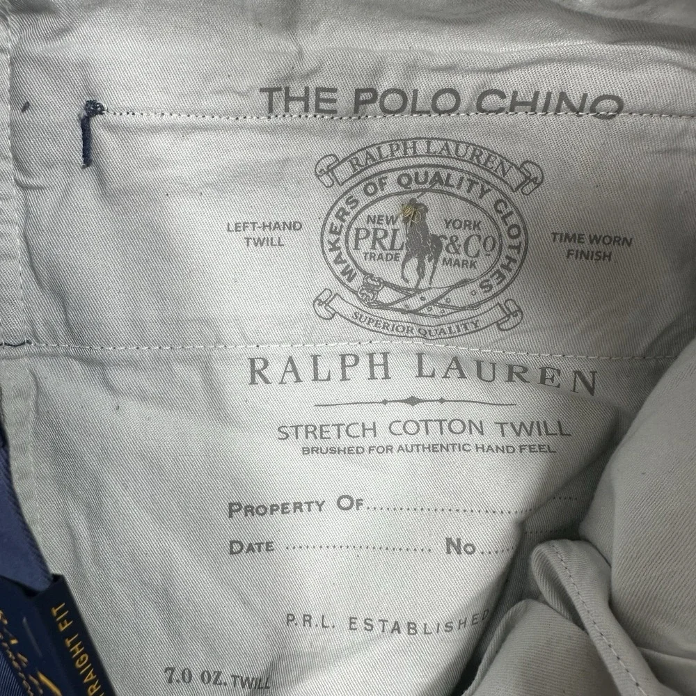 Polo Ralph Lauren Pants Mens 40x32 Blue Stretch Cotton Twill Chino City NEW